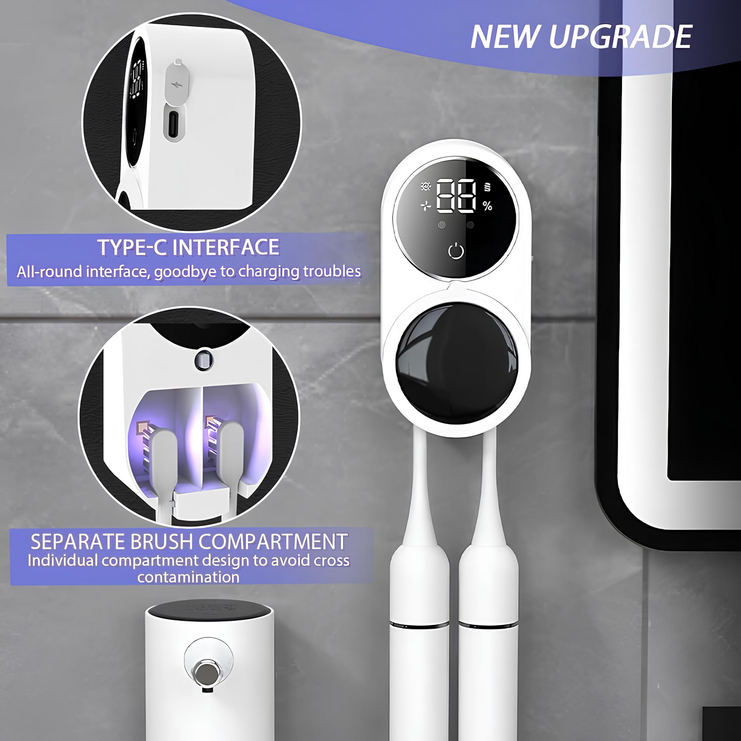 Vivreé™ Wall Mounted – Smart Toothbrush Sanitizer