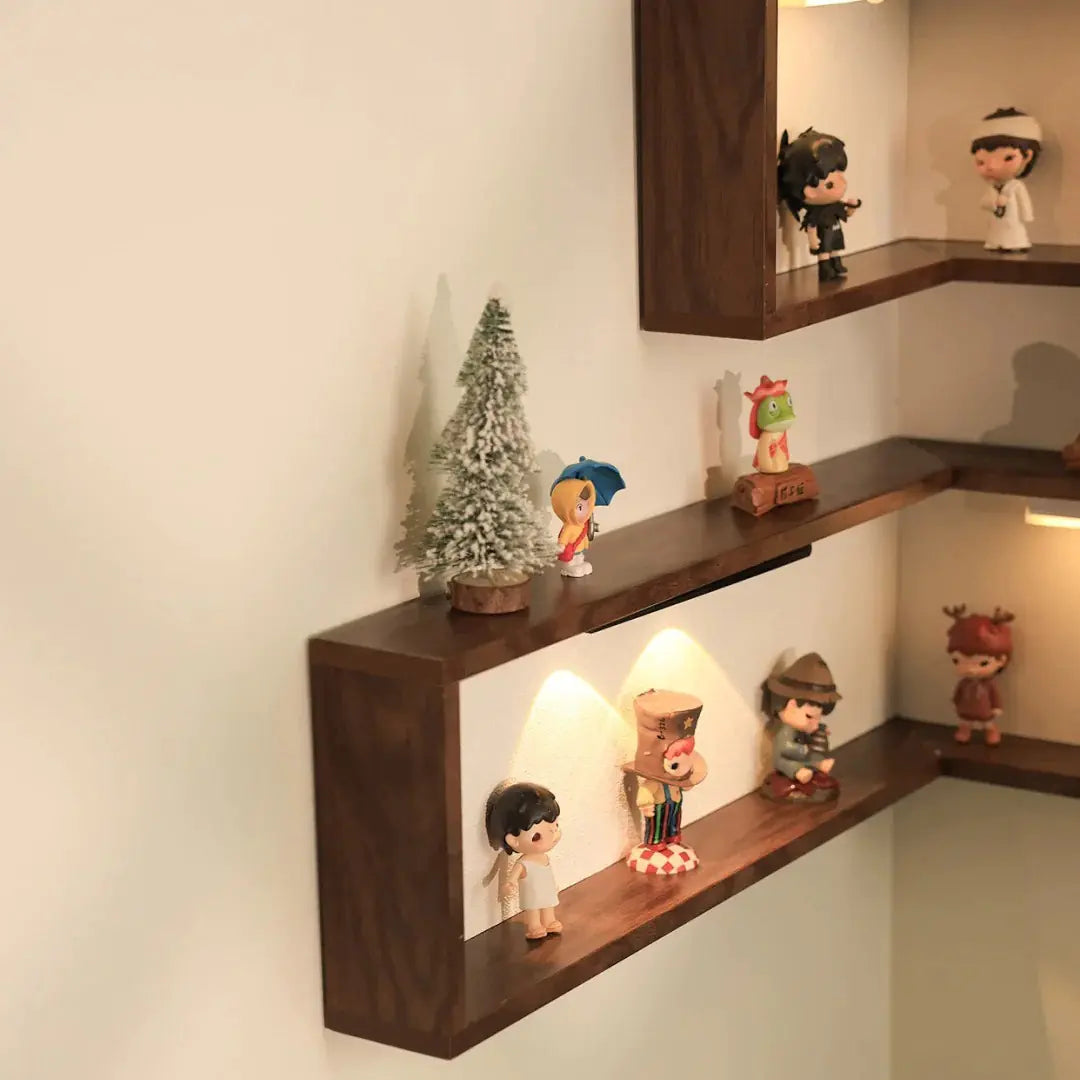 Vivree™ LumiCorner - Smart Ambient Display Shelves (Wood Edition)