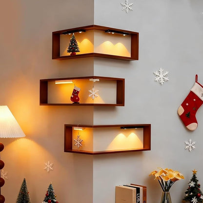 Vivree™ LumiCorner - Smart Ambient Display Shelves (Wood Edition)