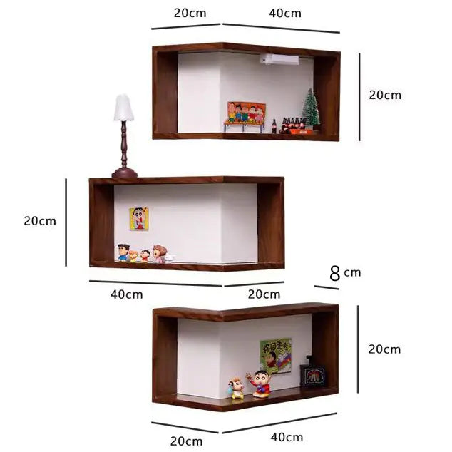 Vivree™ LumiCorner - Smart Ambient Display Shelves (Wood Edition)