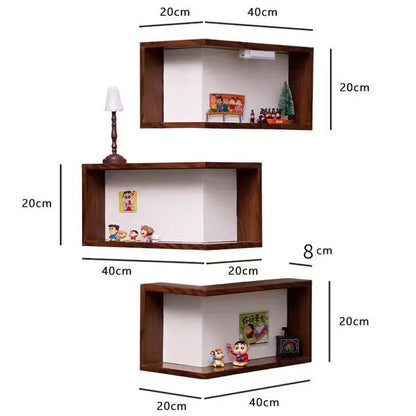 Vivree™ LumiCorner - Smart Ambient Display Shelves (Wood Edition)