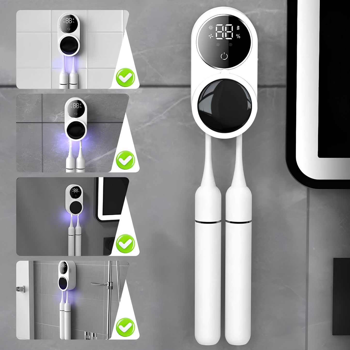 Vivreé™ Wall Mounted – Smart Toothbrush Sanitizer